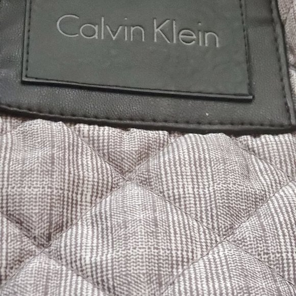 Calvin Klien Genuine Leather Thinsulate Lined Leather Bomber (Black)  Size M - Picture 2 of 5